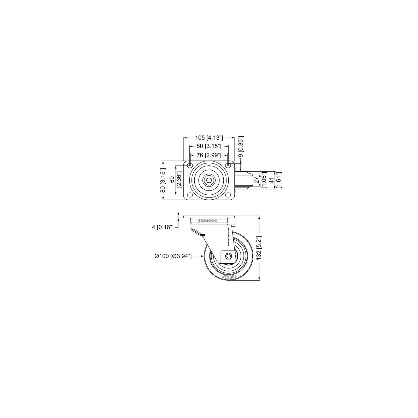 x4 100mm Auto Aligning Castor Kit